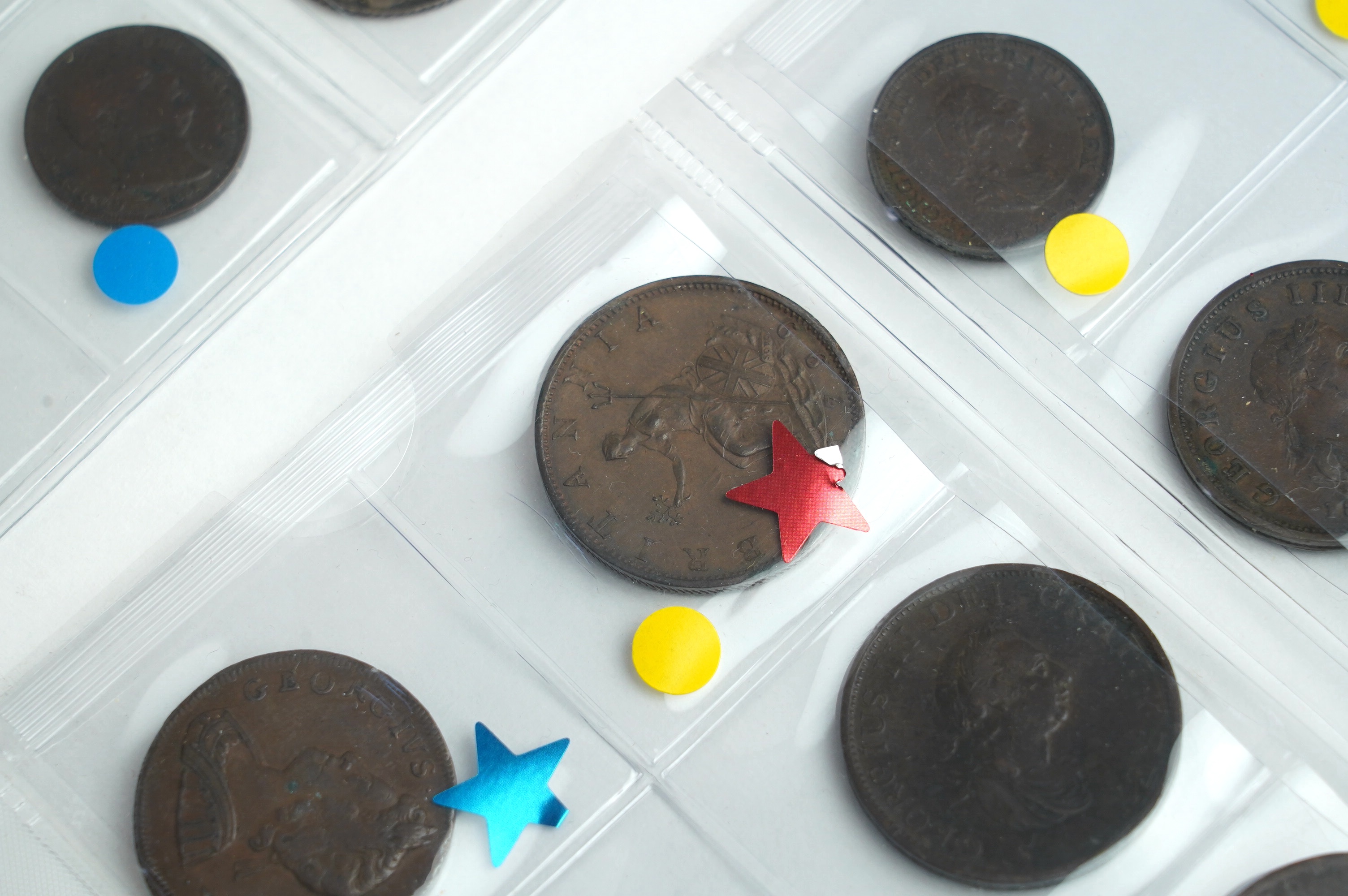 British coins, George II to William IV, crowns to farthings